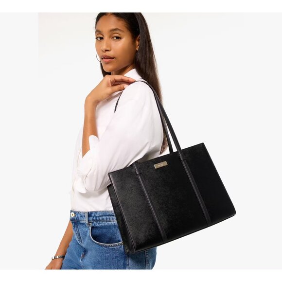 New Kate Spade Kenzie Large Tote Saffiano Black - Picture 4 of 5